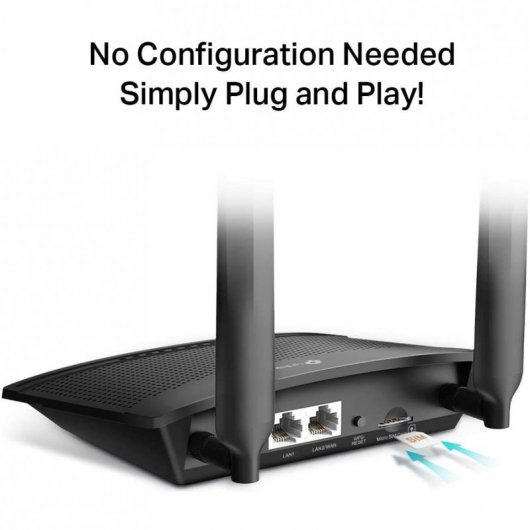 TP-Link TL-MR100 Router 4G LTE 300Mbps 2.4GHz Negro TP-Link TL-MR100 Router 4G LTE 300Mbps 2.4GHz Negro